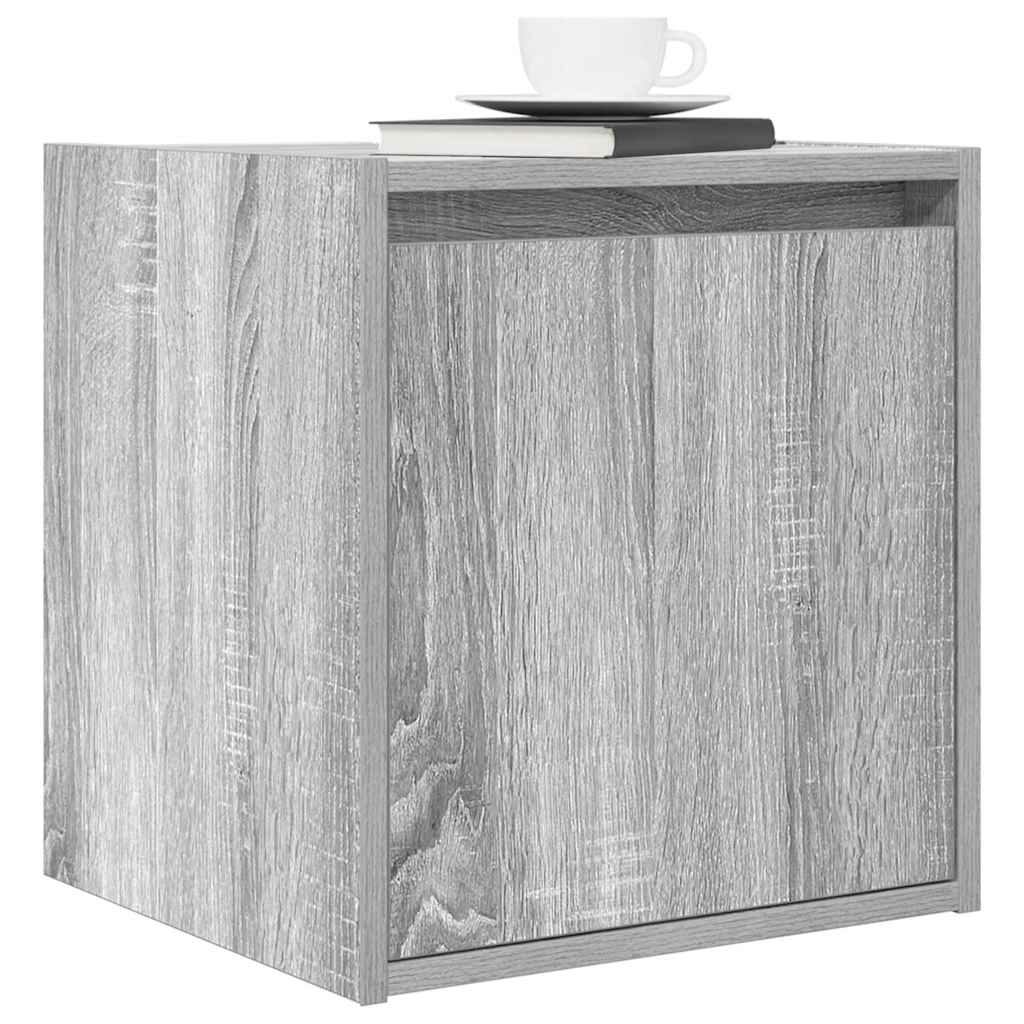 Mesas de cabeceira de parede 2 pcs 38x34x40 cm cinzento sonoma
