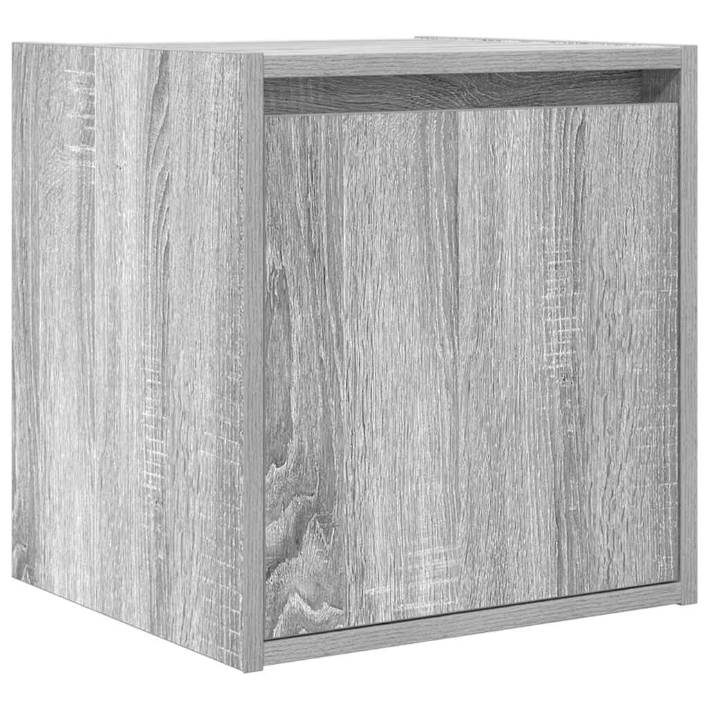 Mesas de cabeceira de parede 2 pcs 38x34x40 cm cinzento sonoma