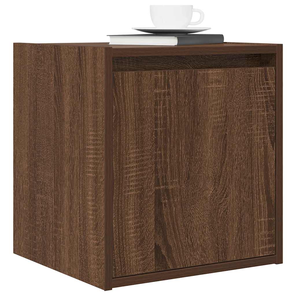 Mesas de cabeceira de parede 2pcs 38x34x40 cm carvalho castanho