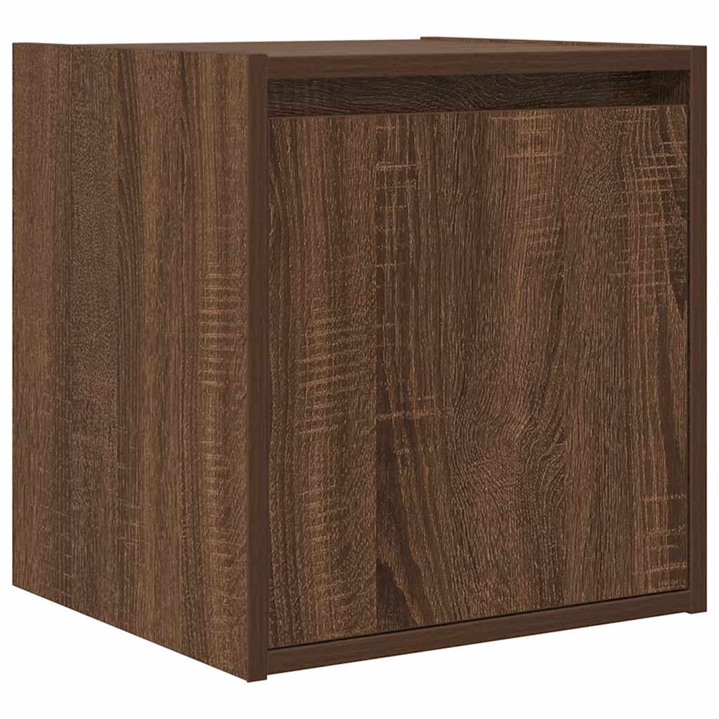 Mesas de cabeceira de parede 2pcs 38x34x40 cm carvalho castanho