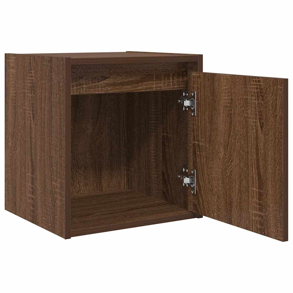 Mesas de cabeceira de parede 2pcs 38x34x40 cm carvalho castanho