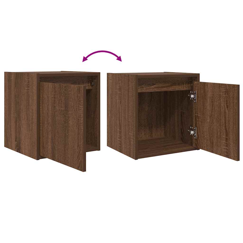 Mesas de cabeceira de parede 2pcs 38x34x40 cm carvalho castanho