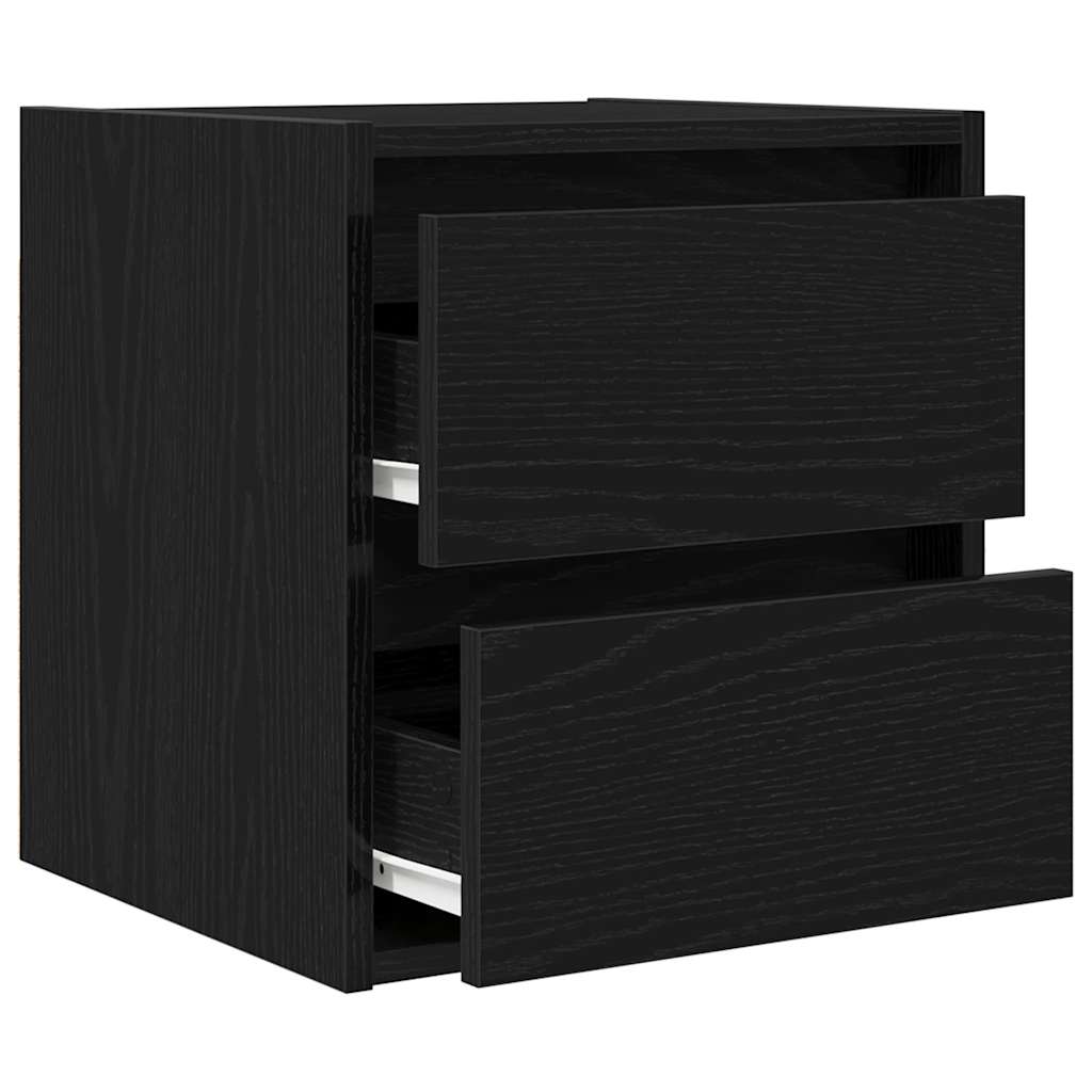 Mesas de cabeceira de parede 2pcs 38x34x40 cm carvalho preto