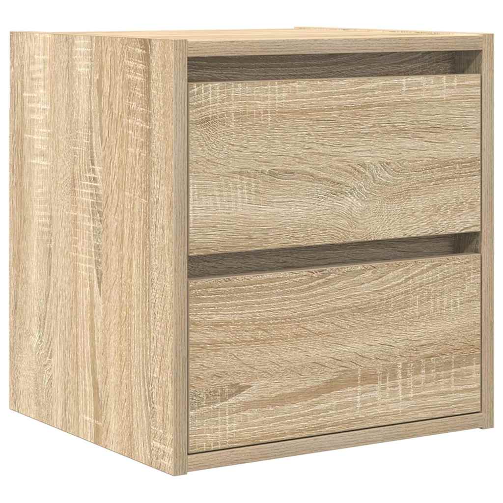 Mesas de cabeceira de parede 2 pcs 38x34x40 cm carvalho sonoma