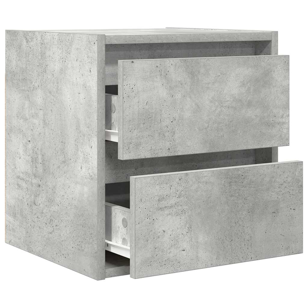 Mesas de cabeceira parede 2 pcs 38x34x40 cm cinza cimento