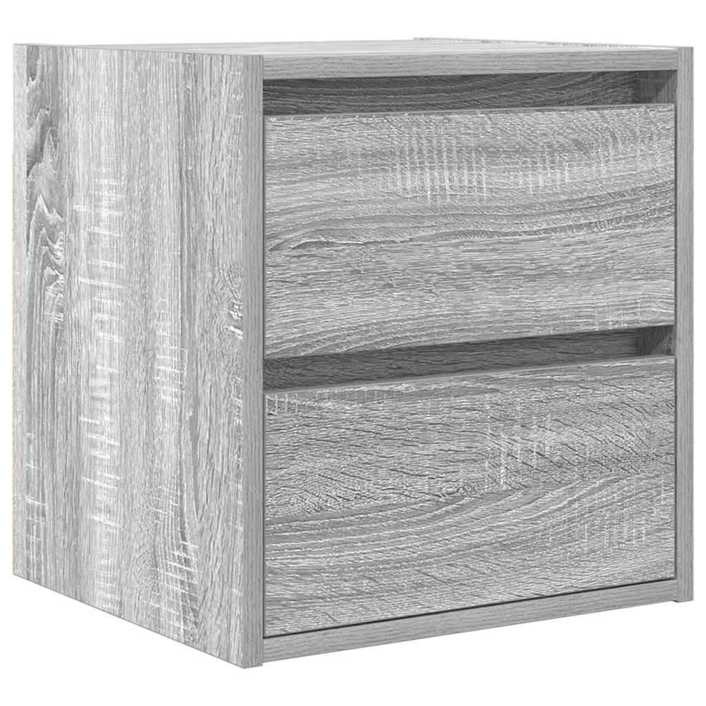 Mesas de cabeceira de parede 2 pcs 38x34x40 cm cinzento sonoma