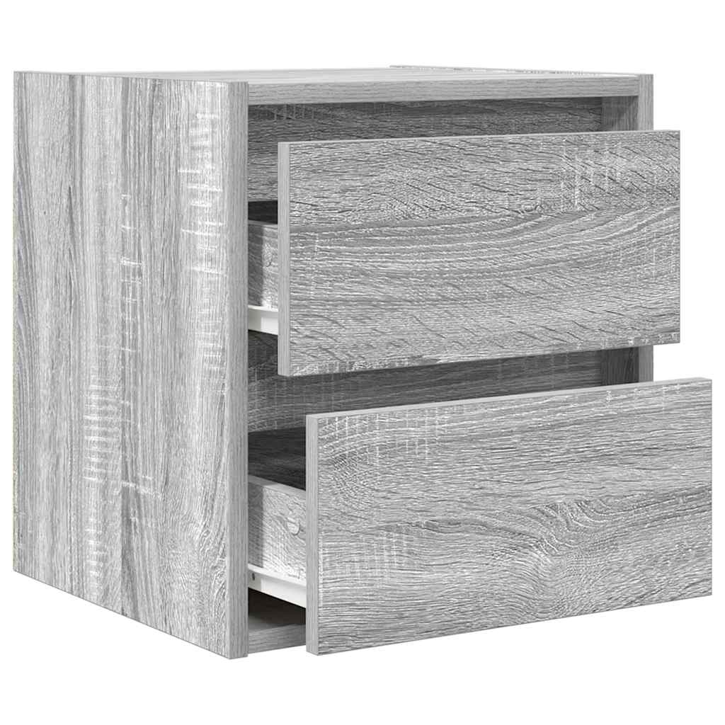 Mesas de cabeceira de parede 2 pcs 38x34x40 cm cinzento sonoma