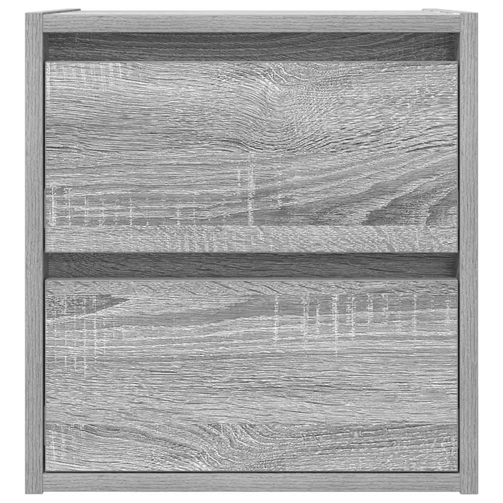 Mesas de cabeceira de parede 2 pcs 38x34x40 cm cinzento sonoma