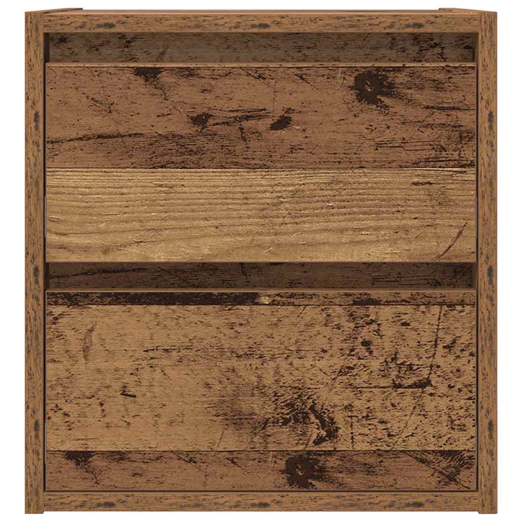 Mesas de cabeceira de parede 2 pcs 38x34x40cm madeira velha