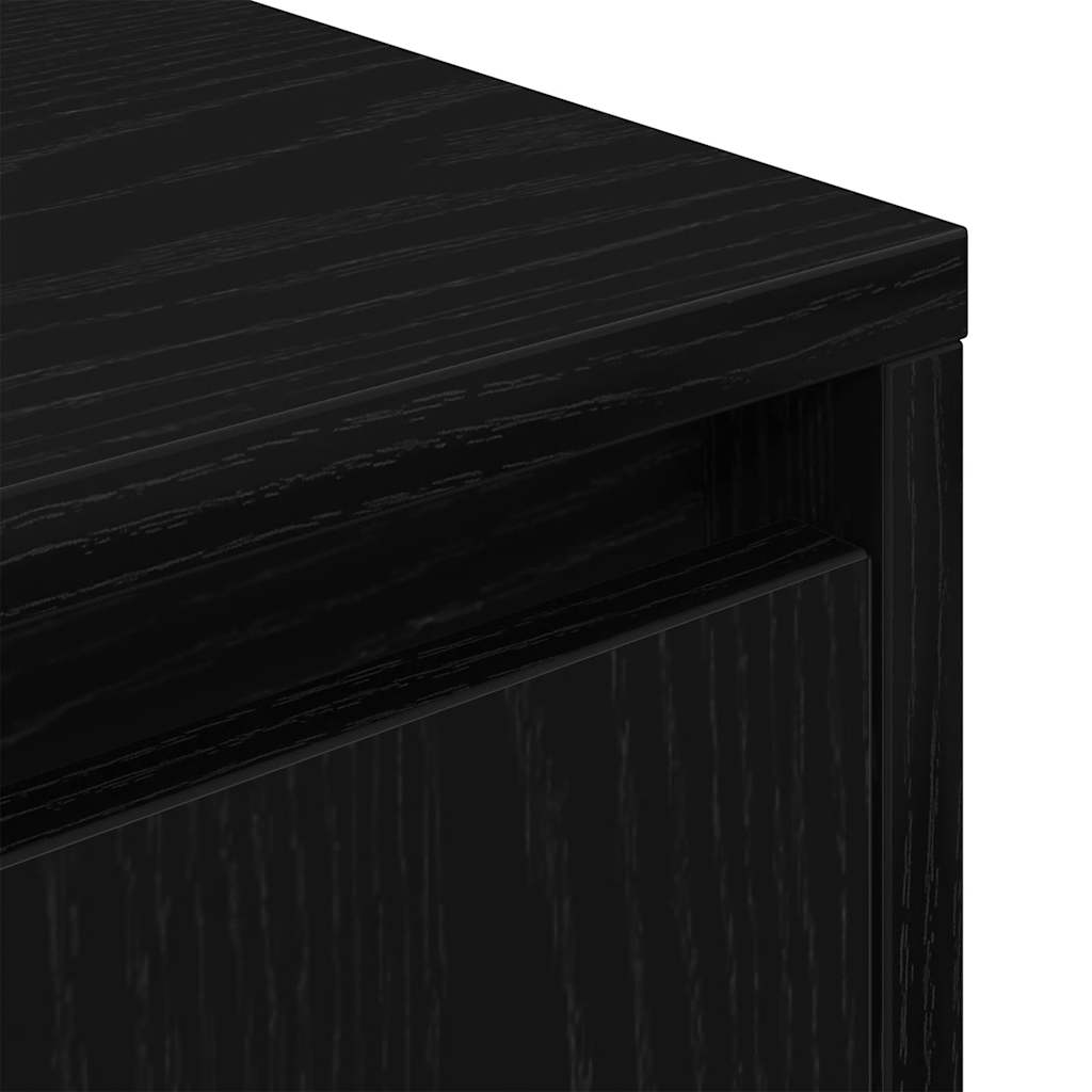 Mesa de cabeceira com luzes LED 38x34x50 cm preto