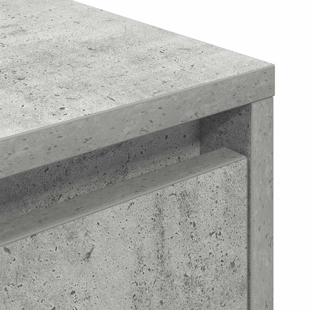 Mesa de cabeceira com luzes LED 38x34x50 cm cinzento-cimento