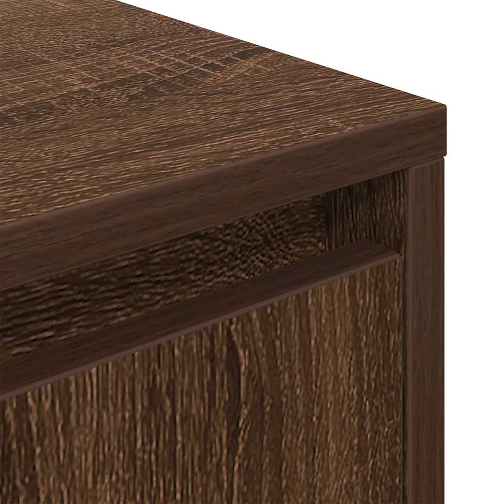 Mesa de cabeceira com luzes LED 38x34x50 cm carvalho fumado