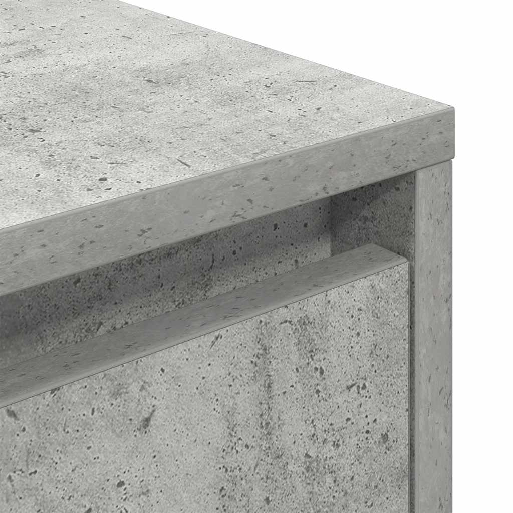 Mesa de cabeceira com luzes LED 38x34x50 cm cinzento-cimento