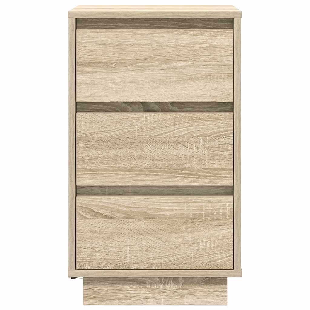 Mesa de cabeceira com luzes LED 38x34x65 cm carvalho sonoma