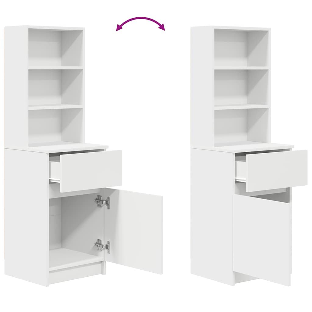 Mesa de cabeceira 39x35x125 cm derivados de madeira branco
