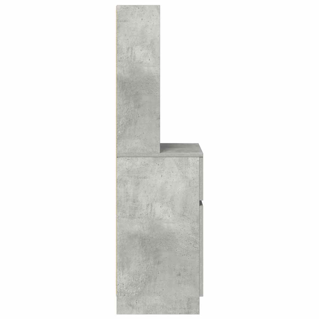 Mesa cabeceira 39x35x125 cm derivados de madeira cinza cimento
