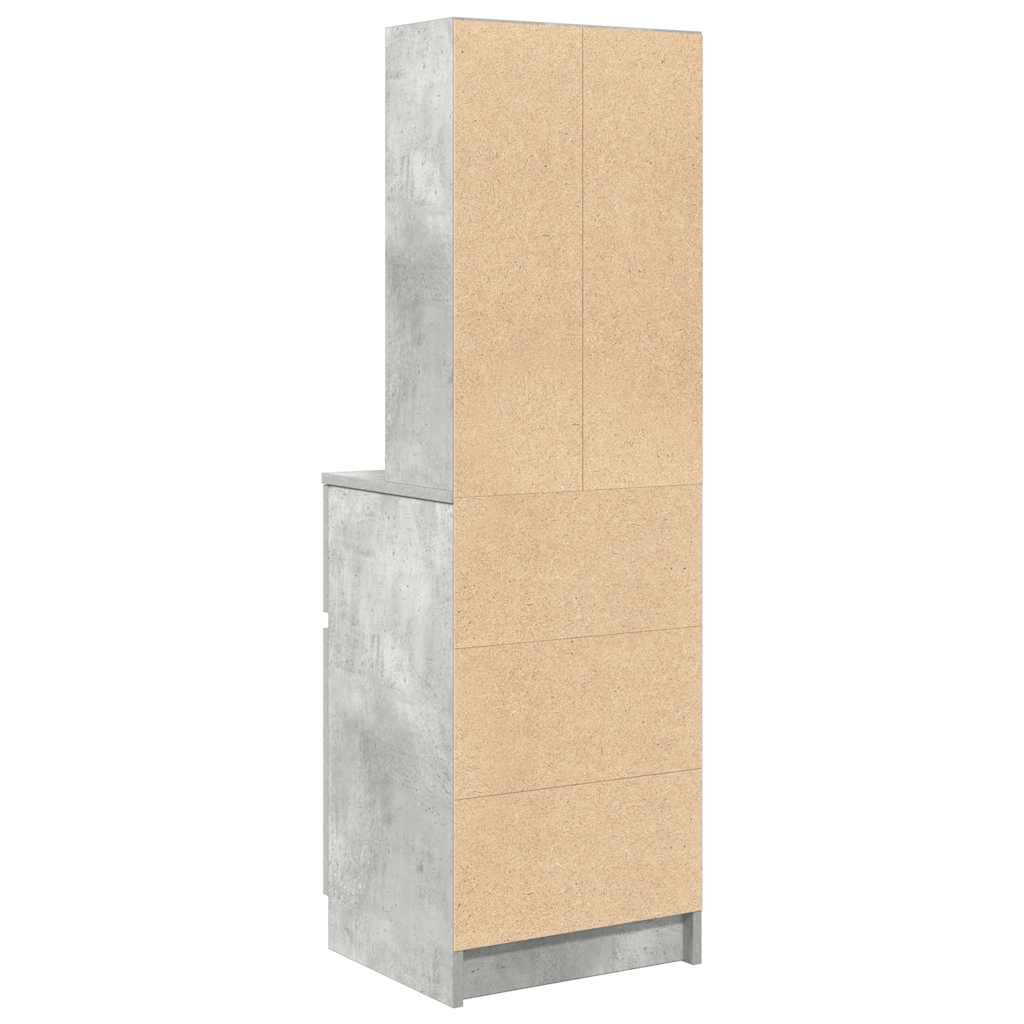 Mesa cabeceira 39x35x125 cm derivados de madeira cinza cimento
