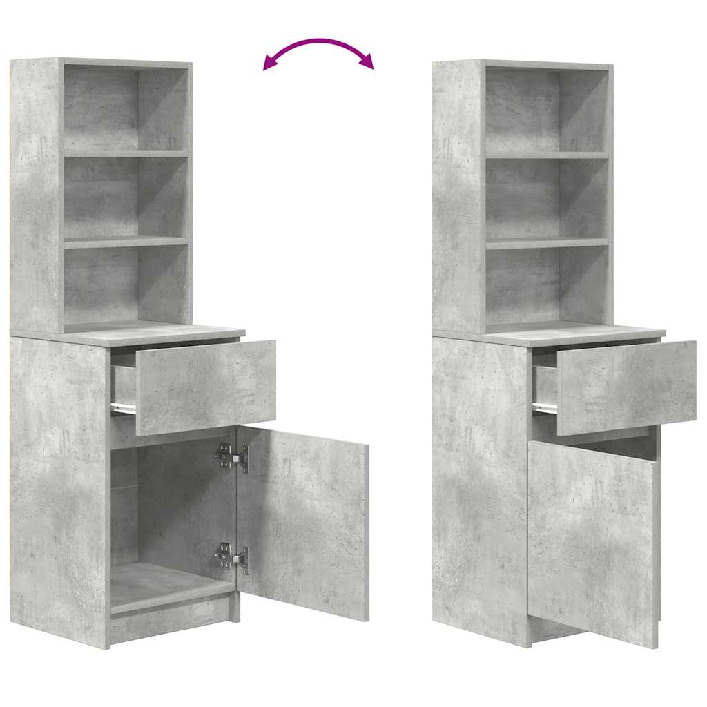 Mesa cabeceira 39x35x125 cm derivados de madeira cinza cimento
