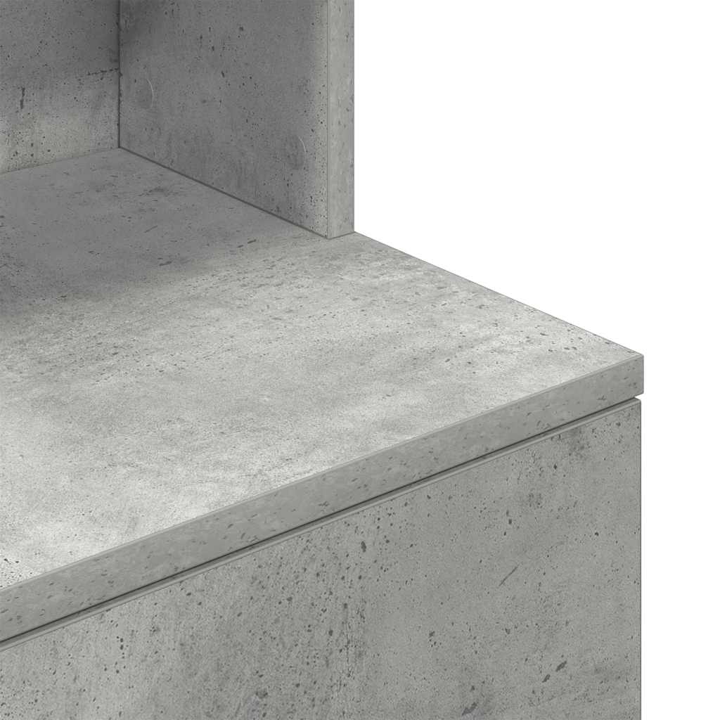 Mesa cabeceira 39x35x125 cm derivados de madeira cinza cimento
