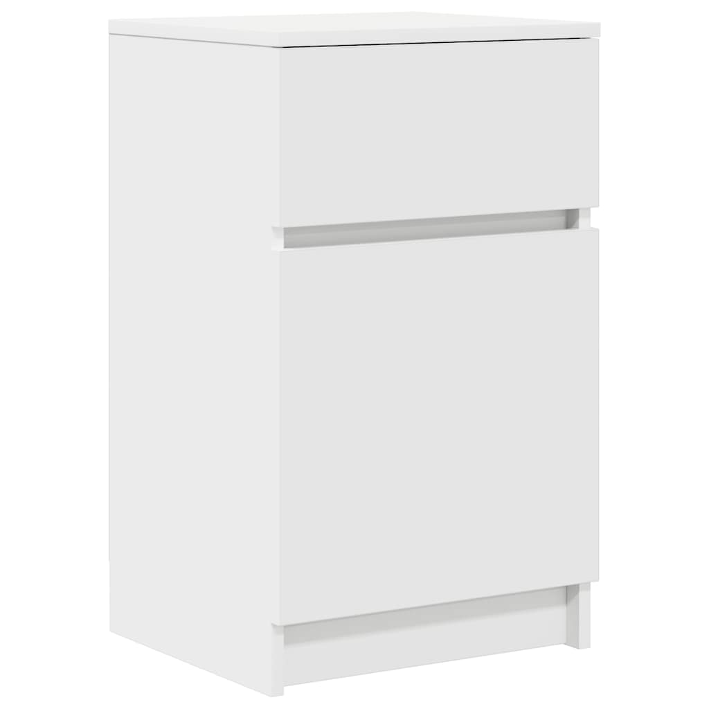 Mesas de cabeceira 2 pcs 39x35x65cm derivados de madeira branco