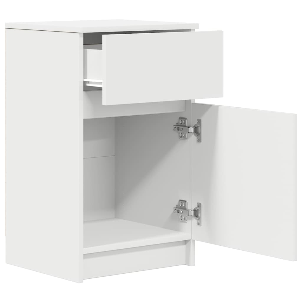 Mesas de cabeceira 2 pcs 39x35x65cm derivados de madeira branco