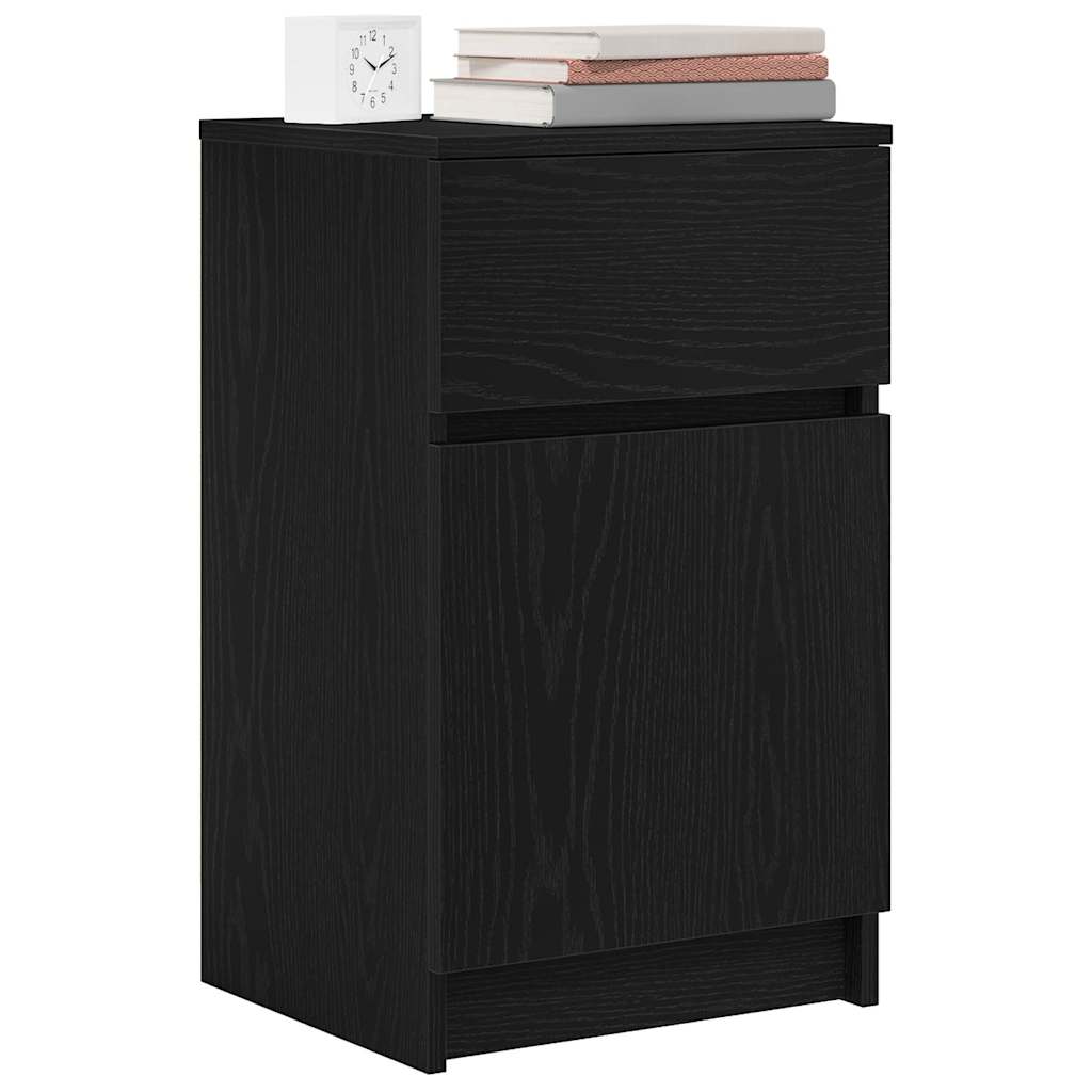 Mesa de cabeceira 39x35x65 cm derivados de madeira preto