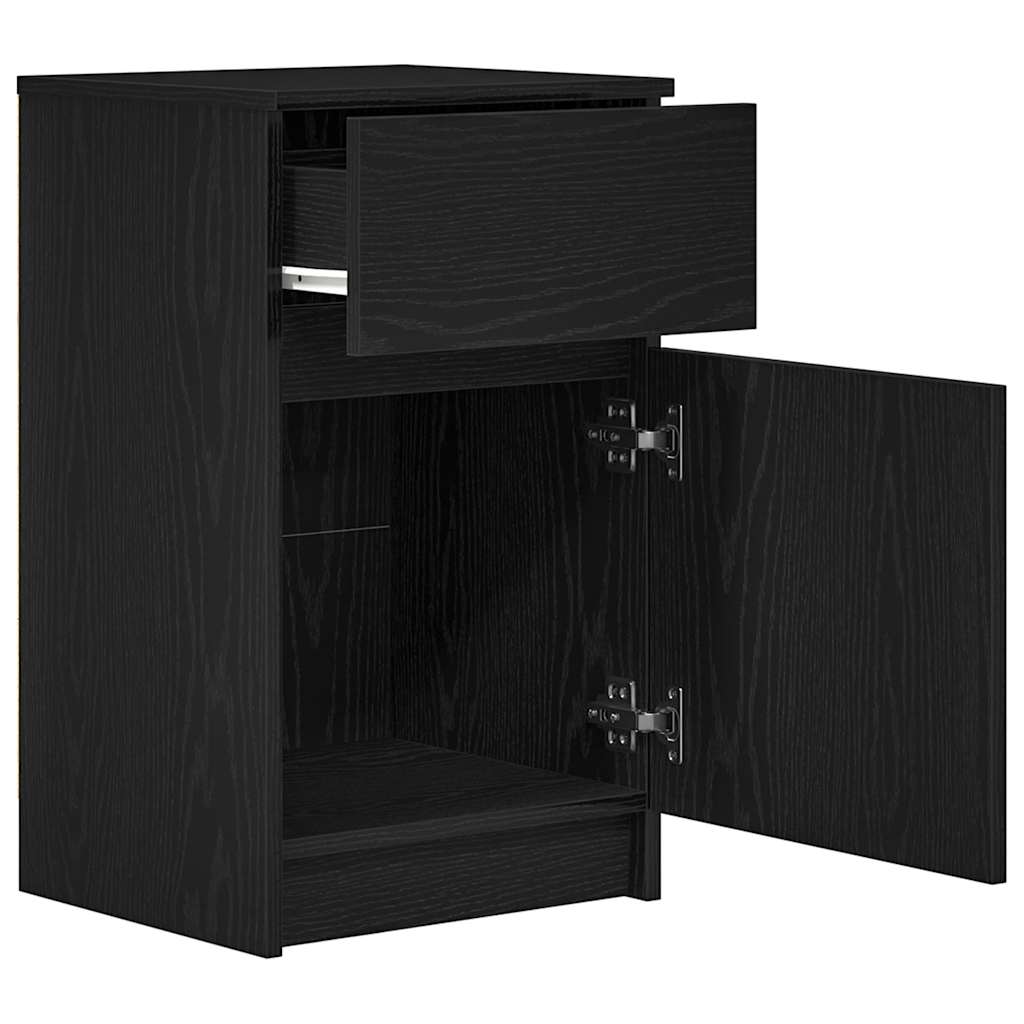 Mesas de cabeceira 2pcs 39x35x65 cm derivados de madeira preto
