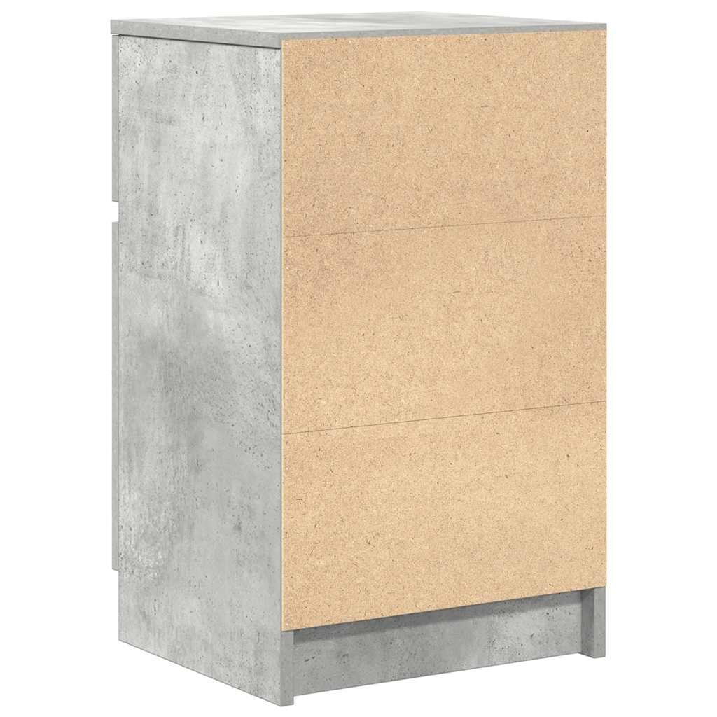 Mesa de cabeceira 39x35x65 cm derivados madeira cinza cimento