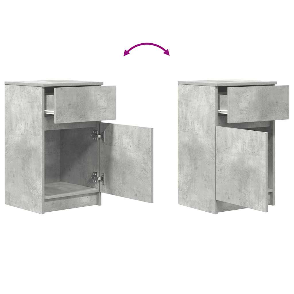 Mesa de cabeceira 39x35x65 cm derivados madeira cinza cimento