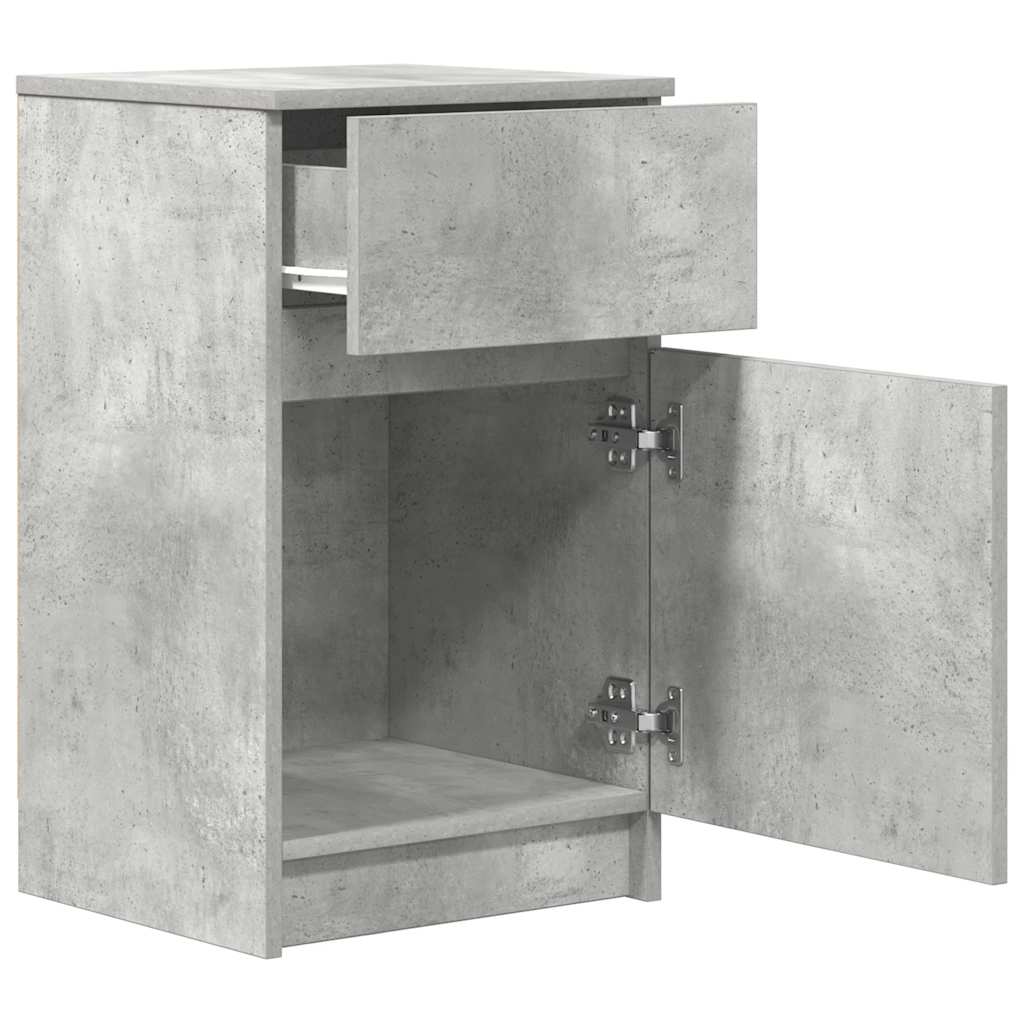 Mesas de cabeceira 2 pcs derivados de madeira cinzento cimento