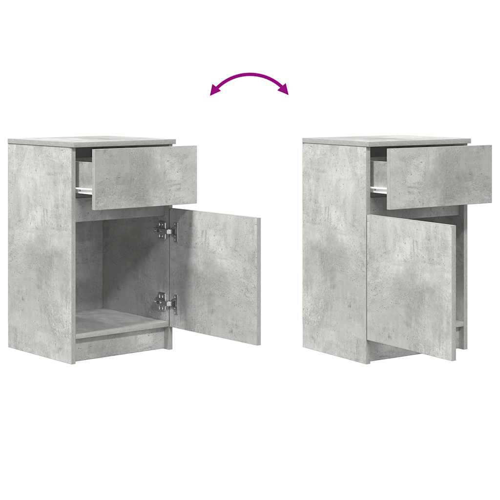 Mesas de cabeceira 2 pcs derivados de madeira cinzento cimento