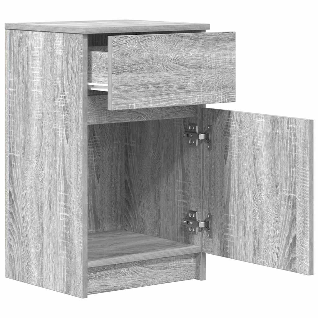 Mesa de cabeceira 2 pcs derivados de madeira cinzento sonoma