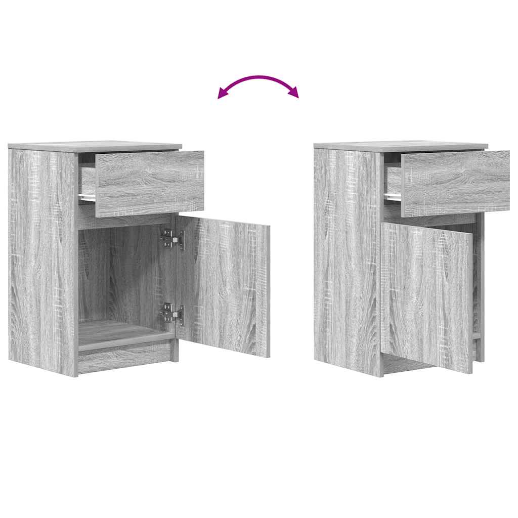 Mesa de cabeceira 2 pcs derivados de madeira cinzento sonoma