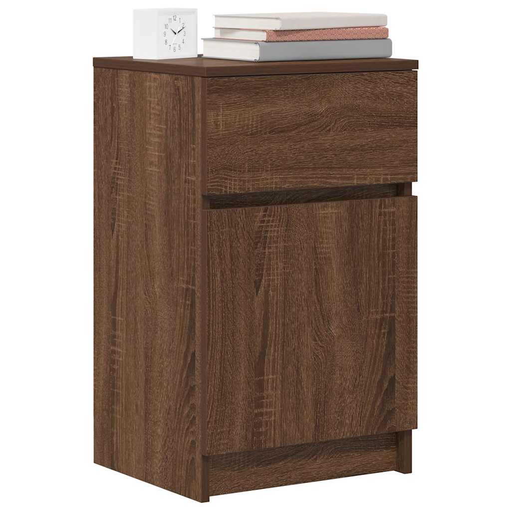 Mesa cabeceira 39x35x65 cm derivados madeira carvalho castanho