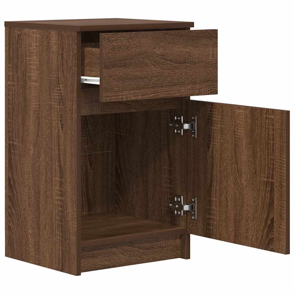 Mesa cabeceira 39x35x65 cm derivados madeira carvalho castanho