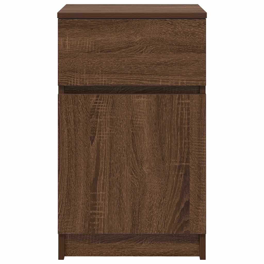 Mesa cabeceira 39x35x65 cm derivados madeira carvalho castanho