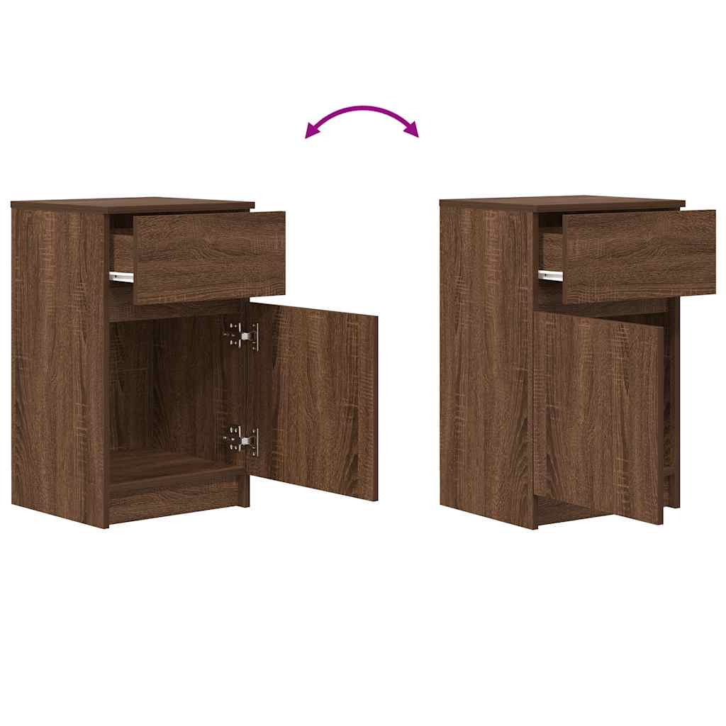 Mesa cabeceira 39x35x65 cm derivados madeira carvalho castanho