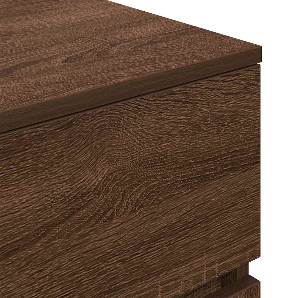 Mesa cabeceira 39x35x65 cm derivados madeira carvalho castanho