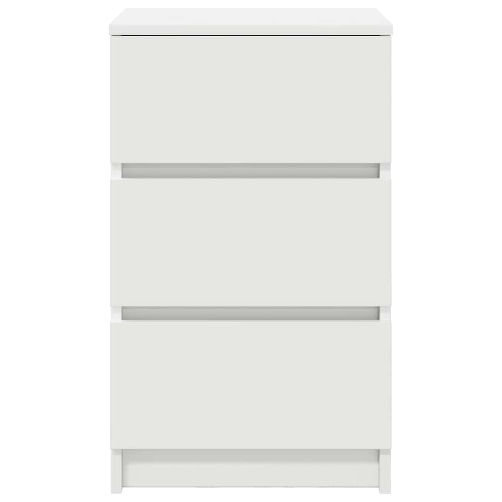 Mesa de cabeceira com 3 gavetas 39x35x65 cm branco