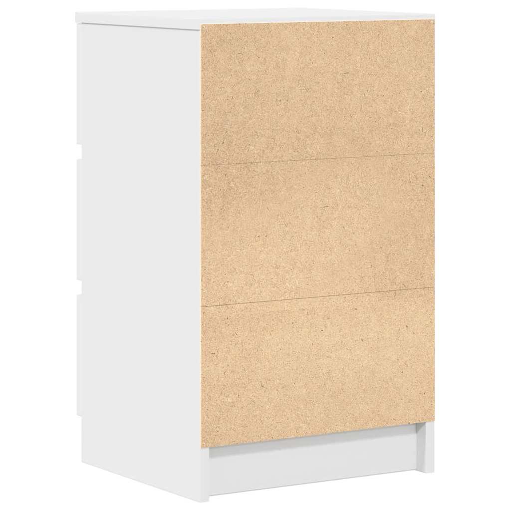 Mesa de cabeceira com 3 gavetas 39x35x65 cm branco