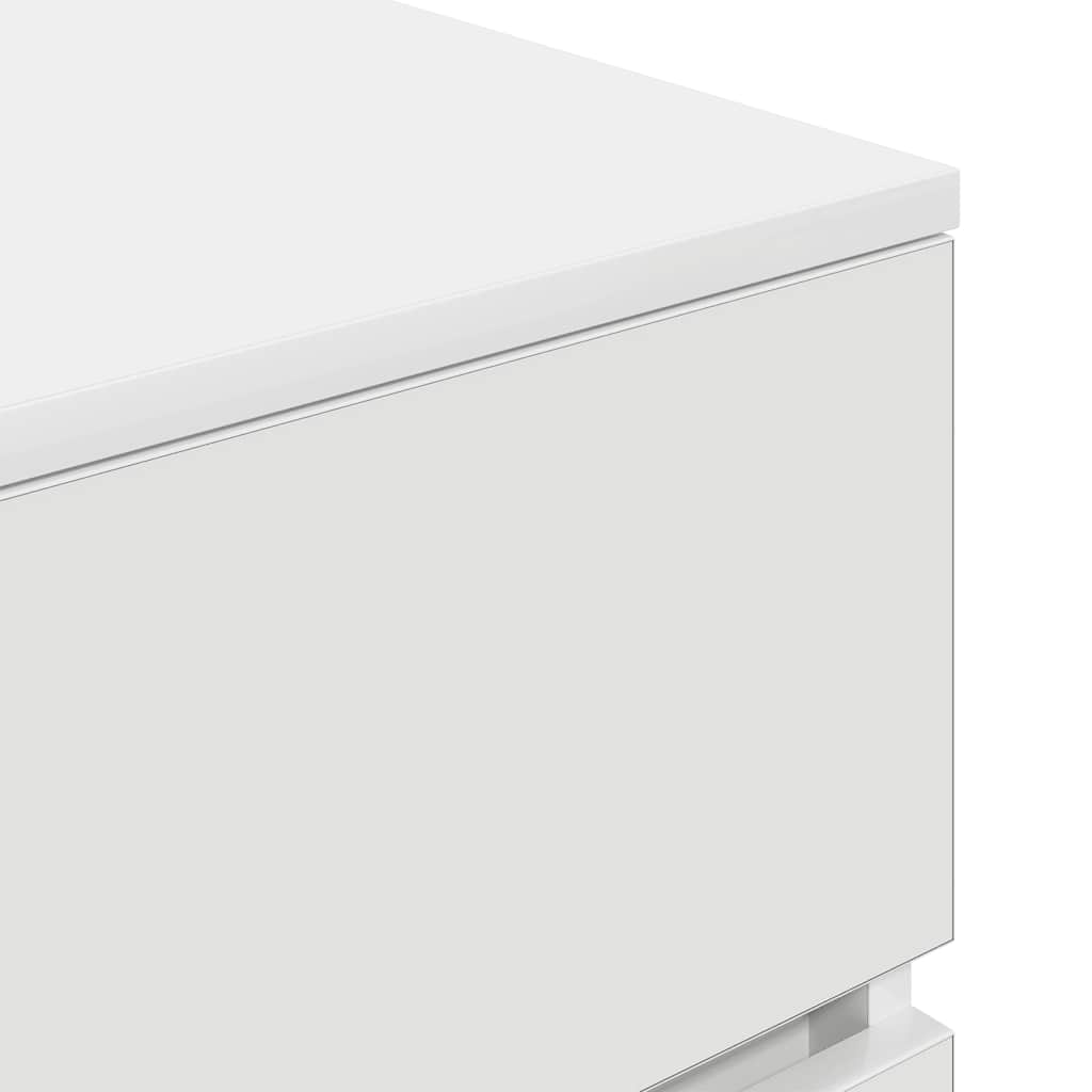 Mesa de cabeceira com 3 gavetas 39x35x65 cm branco