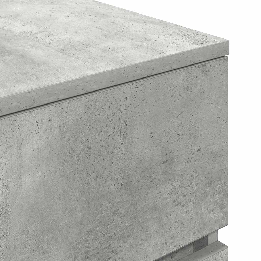 Mesa de cabeceira com 3 gavetas 39x35x65 cm cinzento cimento