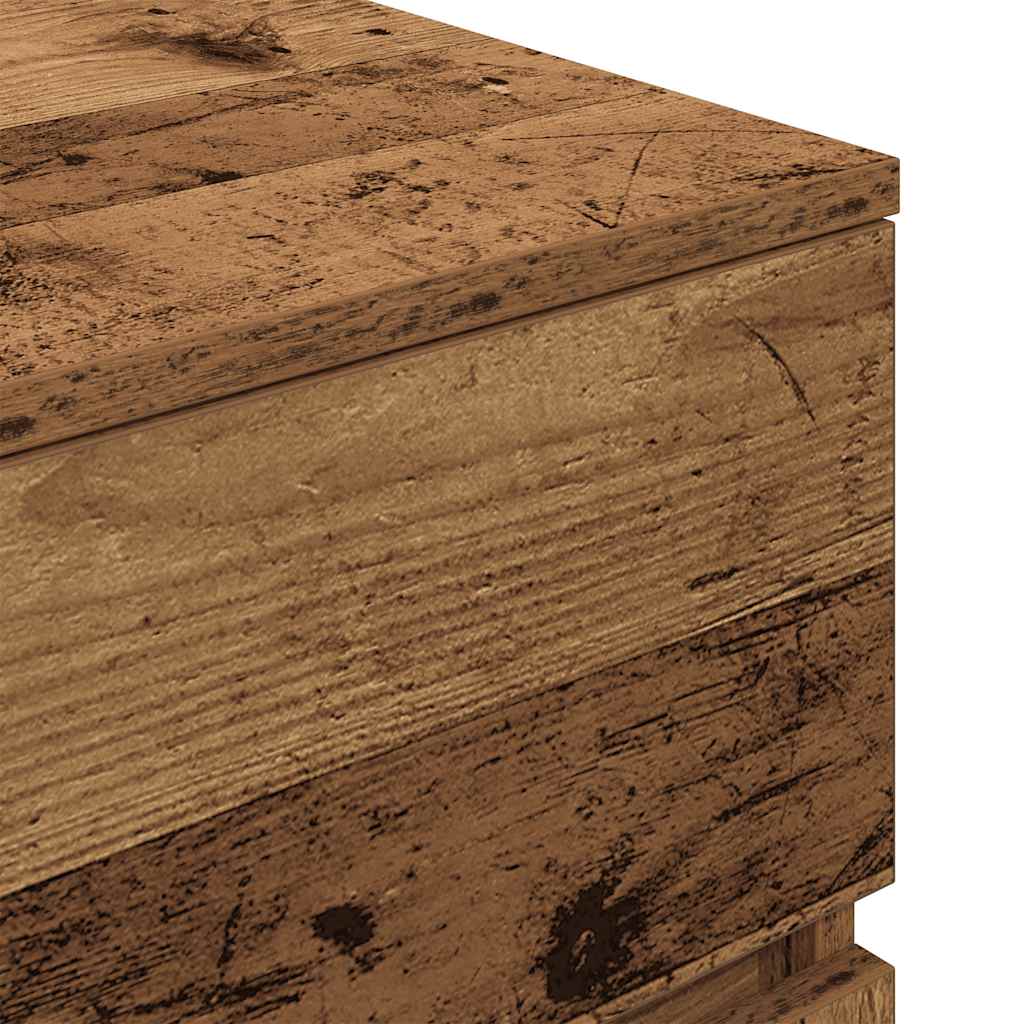 Mesa de cabeceira com 3 gavetas 39x35x65 cm madeira velha