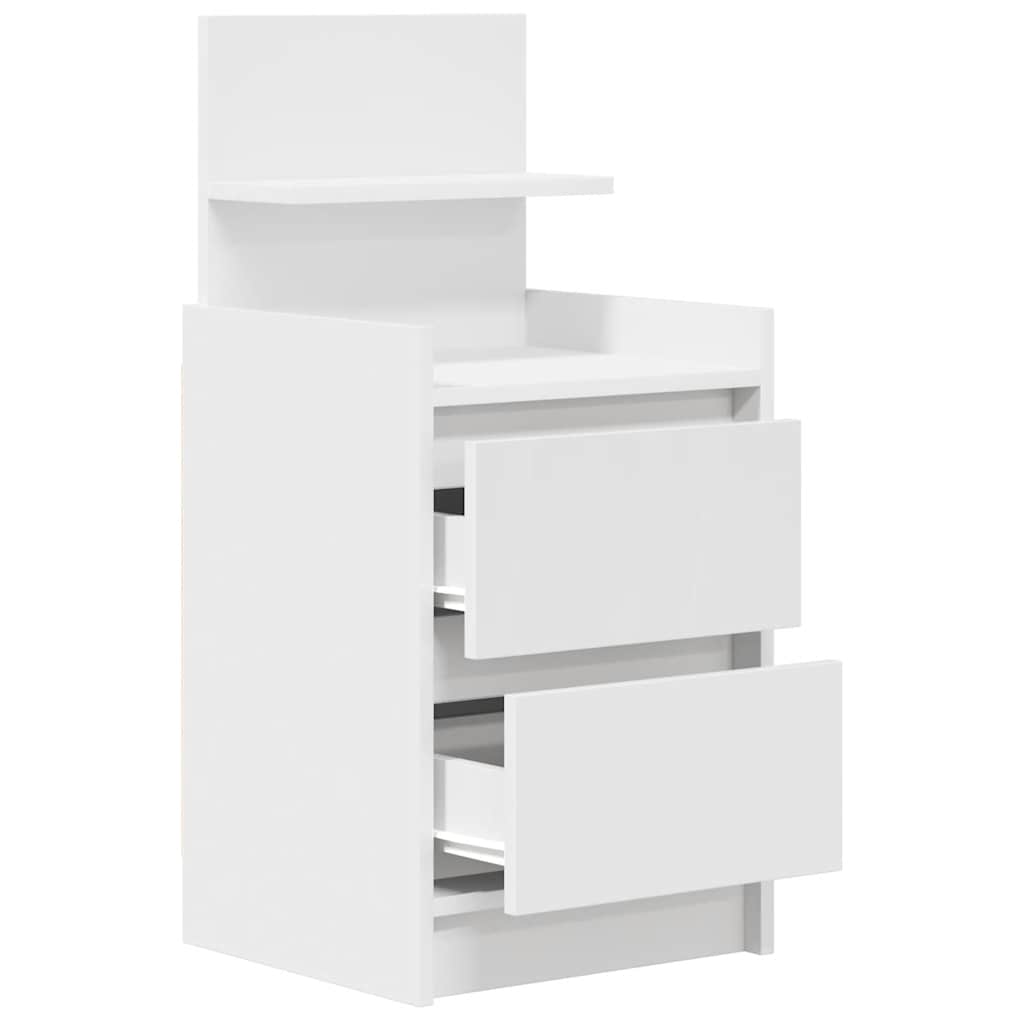 Mesa de cabeceira com 2 gavetas 38x34x80 cm branco