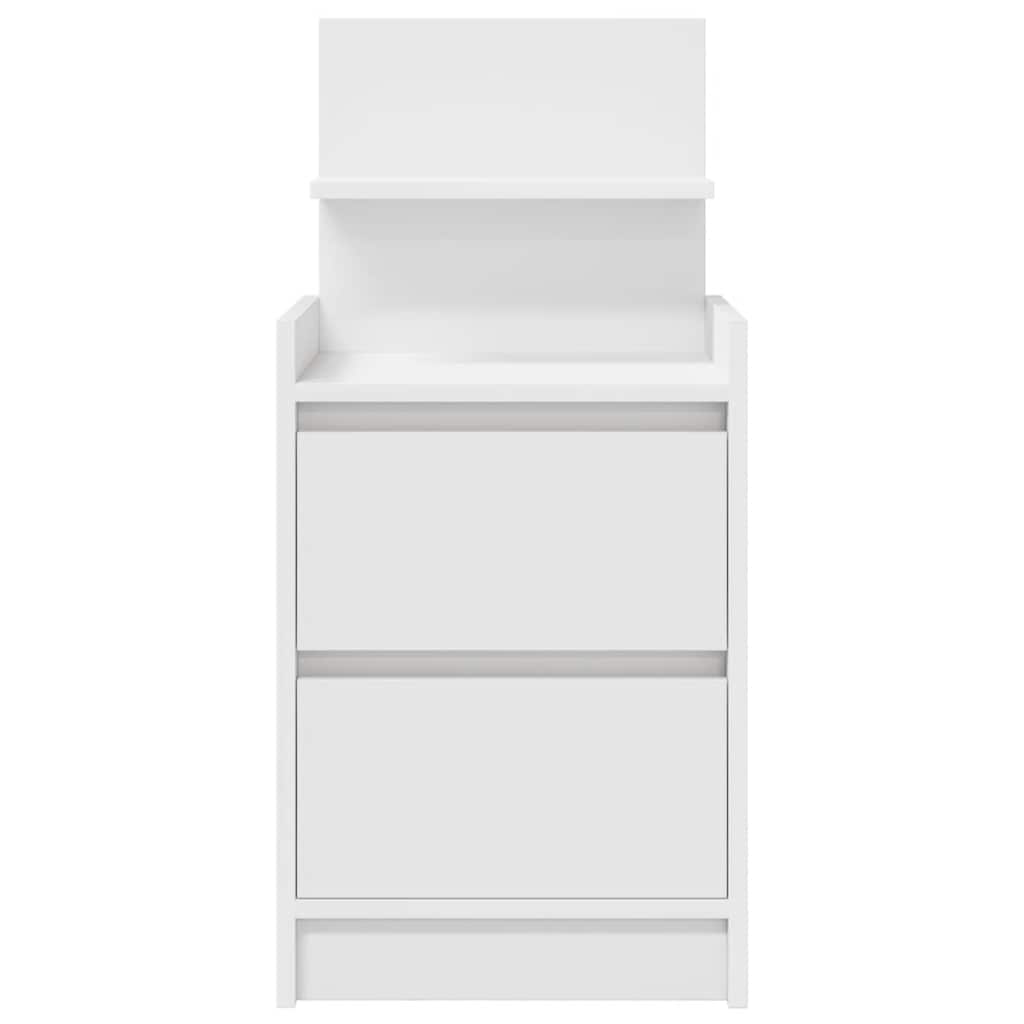 Mesa de cabeceira com 2 gavetas 38x34x80 cm branco
