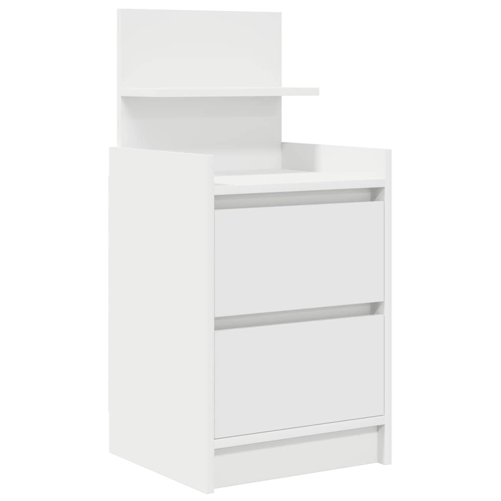 Mesas de cabeceira com 2 gavetas 2 pcs 38x34x80 cm branco