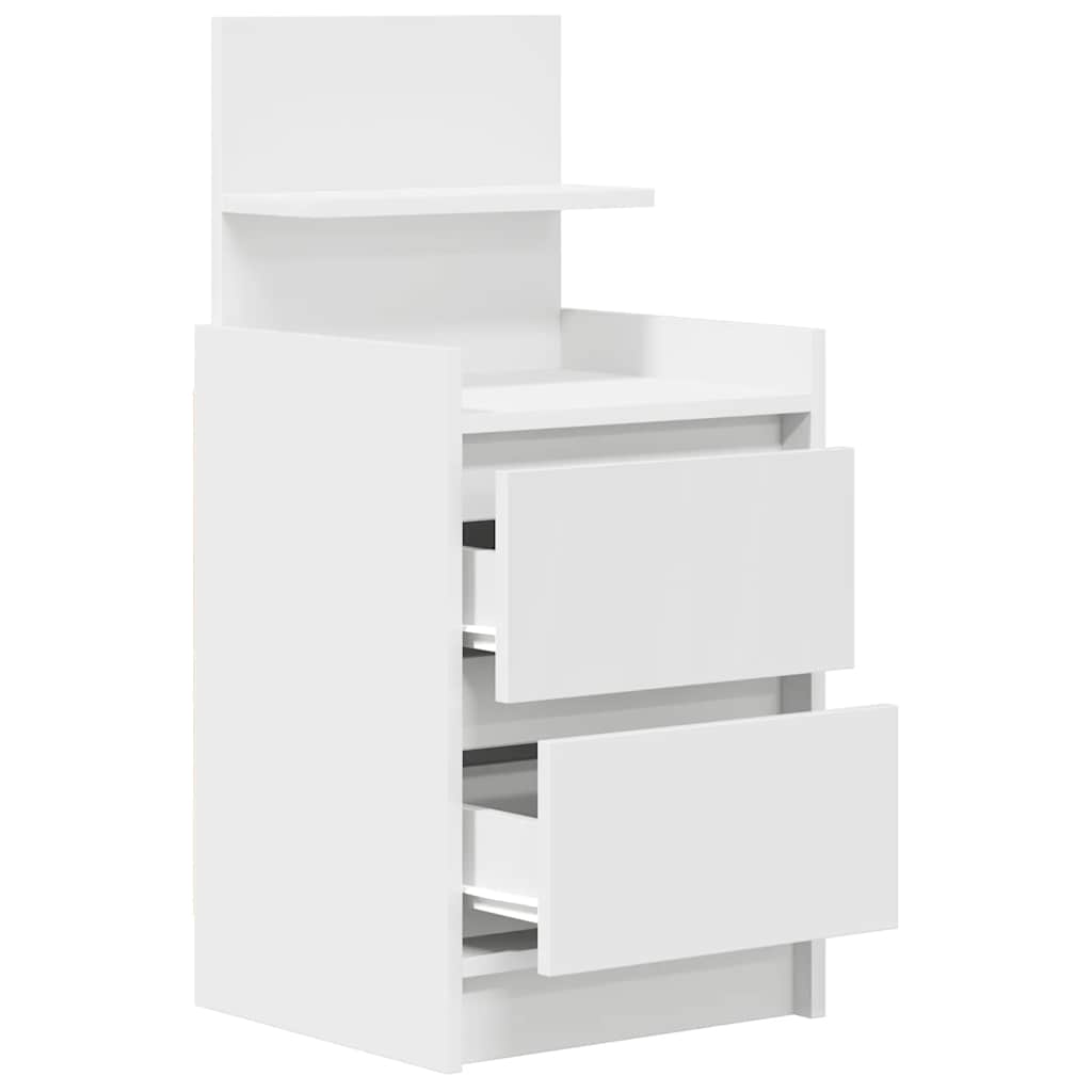 Mesas de cabeceira com 2 gavetas 2 pcs 38x34x80 cm branco