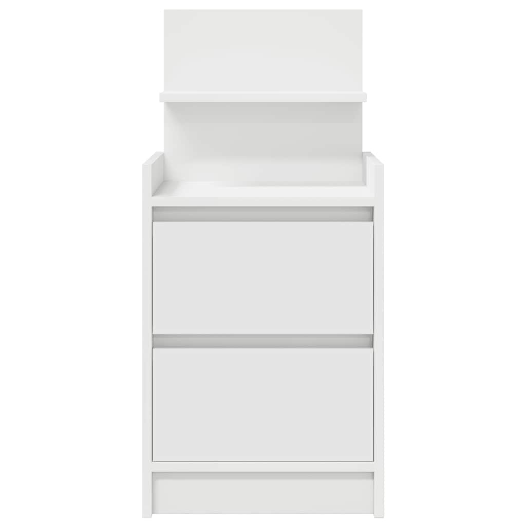 Mesas de cabeceira com 2 gavetas 2 pcs 38x34x80 cm branco