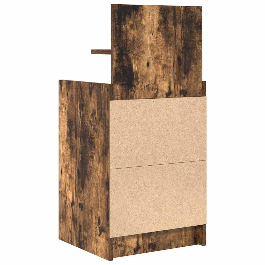 Mesas de cabeceira c/ 2 gavetas 2pcs 38x34x80cm carvalho fumado