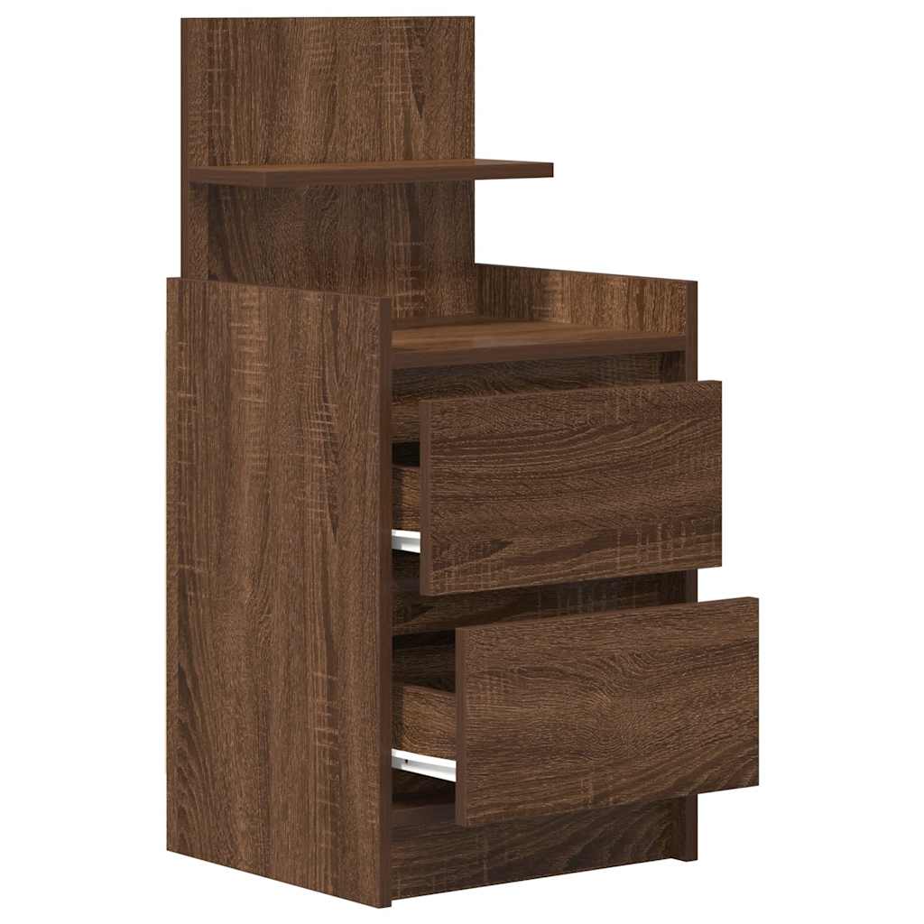 Mesas de cabeceira com 2 gavetas 2 pcs 38x34x80 cm